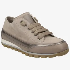 Candice Cooper Janis Low Sneaker Strip Taupe Gold Metallic