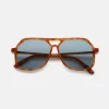 Carla Colour VITO LAPIS OAK / oversized, light tort aviator sunglasses