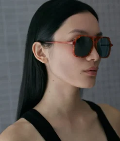 Carla Colour VITO LAPIS OAK / oversized, light tort aviator sunglasses