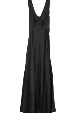 Ciao Lucia Reine Black Satin Maxi Dress