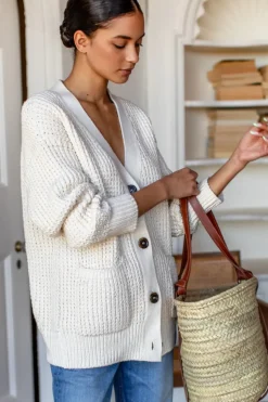 Cozy Cotton Cardigan in Ivory Tanguis