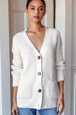 Cozy Cotton Cardigan in Ivory Tanguis