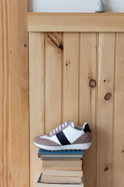 Daily Trainers Taupe Suede Black Ivory Leather