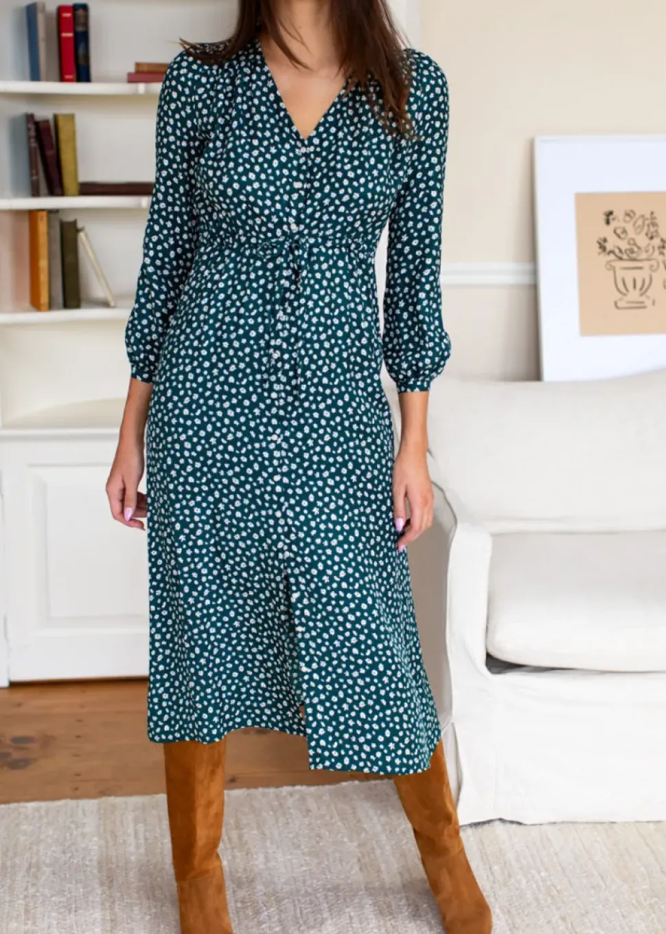 Emerson Fry May Dress - Marguerite Daisy Forest