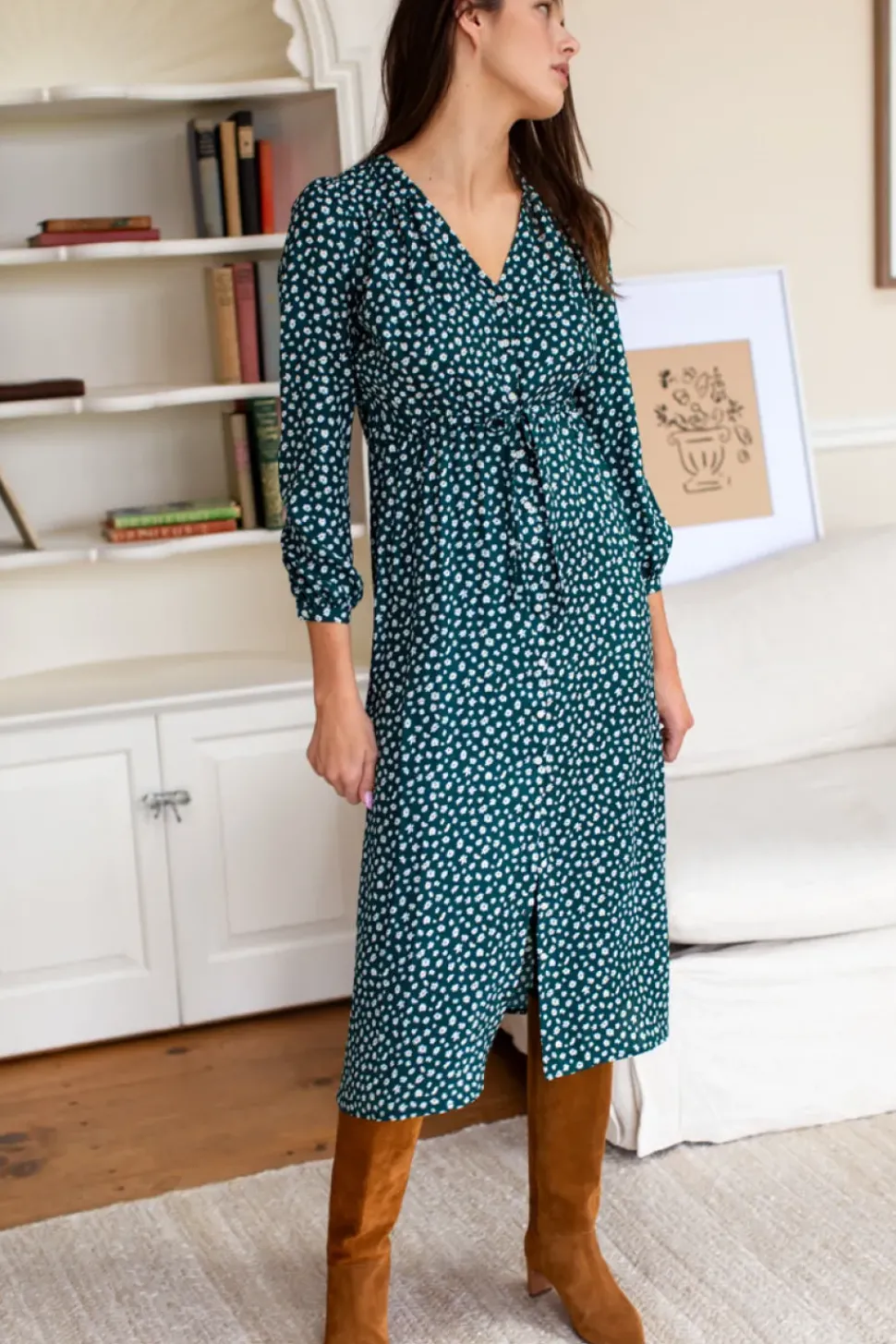 Emerson Fry May Dress - Marguerite Daisy Forest