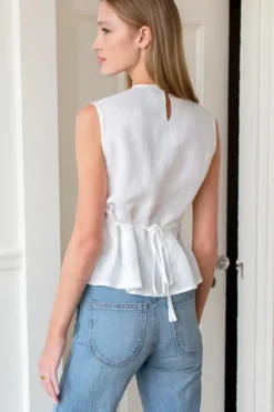 Emerson Fry Plait Long Top in White