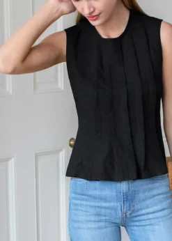 Emerson Fry Plait Long Top in Black