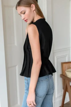 Emerson Fry Plait Long Top in Black
