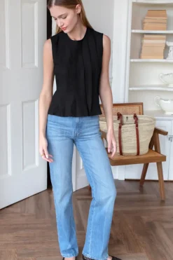 Emerson Fry Plait Long Top in Black