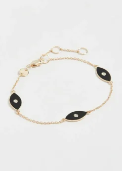 Jennifer Zeuner Nazar Romy Bracelet in Gold/ Black Enamel