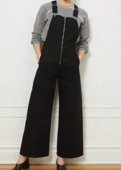 Loup Madelyn Zip Front Overalls in Black