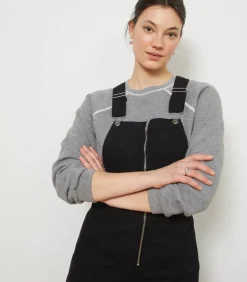 Loup Madelyn Zip Front Overalls in Black