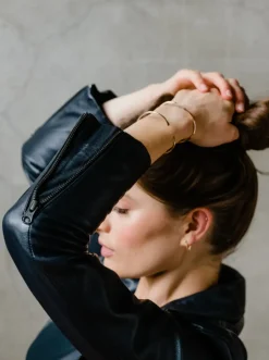 Maha Ethically Made Black Leather Moto Jacket