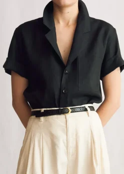 Naomi Nomi Studio Shirt in Black Linen