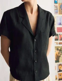 Naomi Nomi Studio Shirt in Black Linen