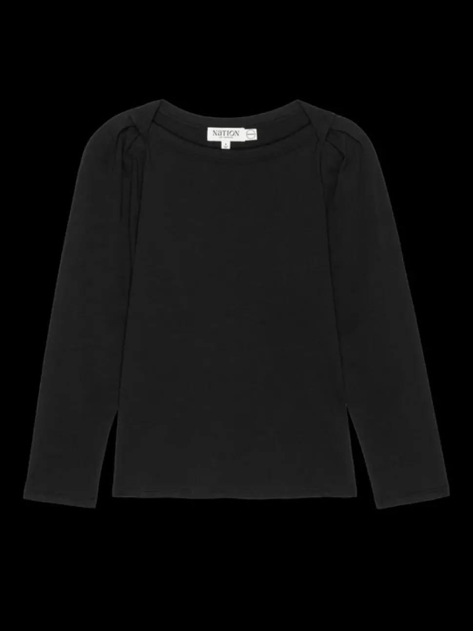 Nation LTD Amelie Envelope Neck Top in Jet Black