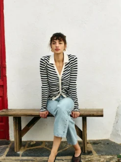 Nation LTD Ami Henley Pointelle Stripe