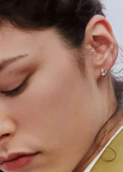 Otiumberg Domino White Topaz Huggies in 9kt Solid Gold