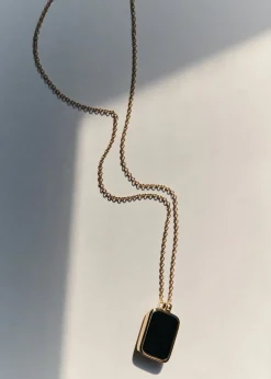 Otiumberg Tag Inlay Pendant in Black Onyx