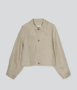 Sayaka Davis Cropped Jacket in Light Taupe
