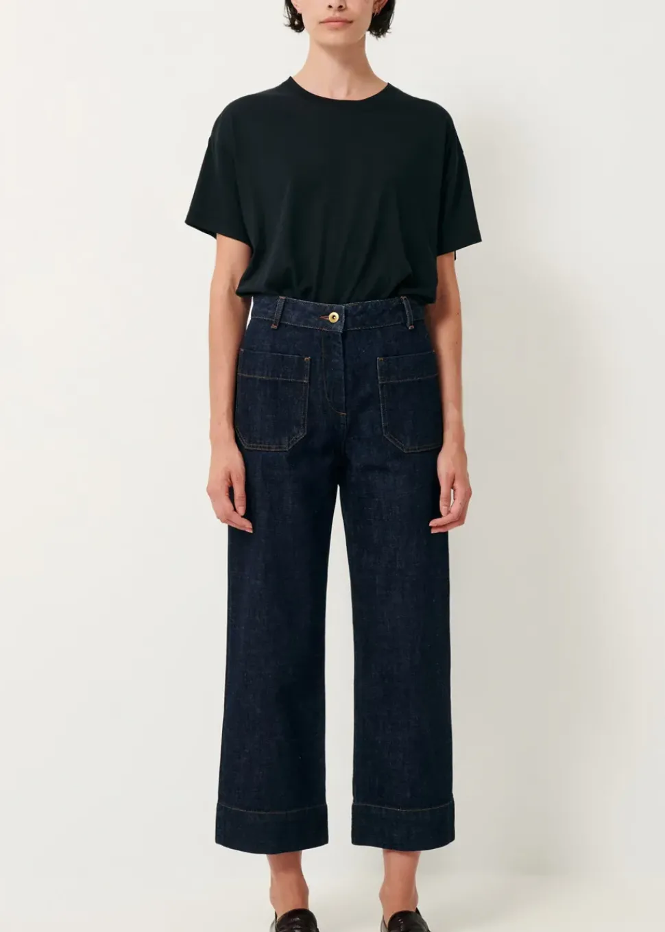 Seakey Crop Denim in Dark Rince