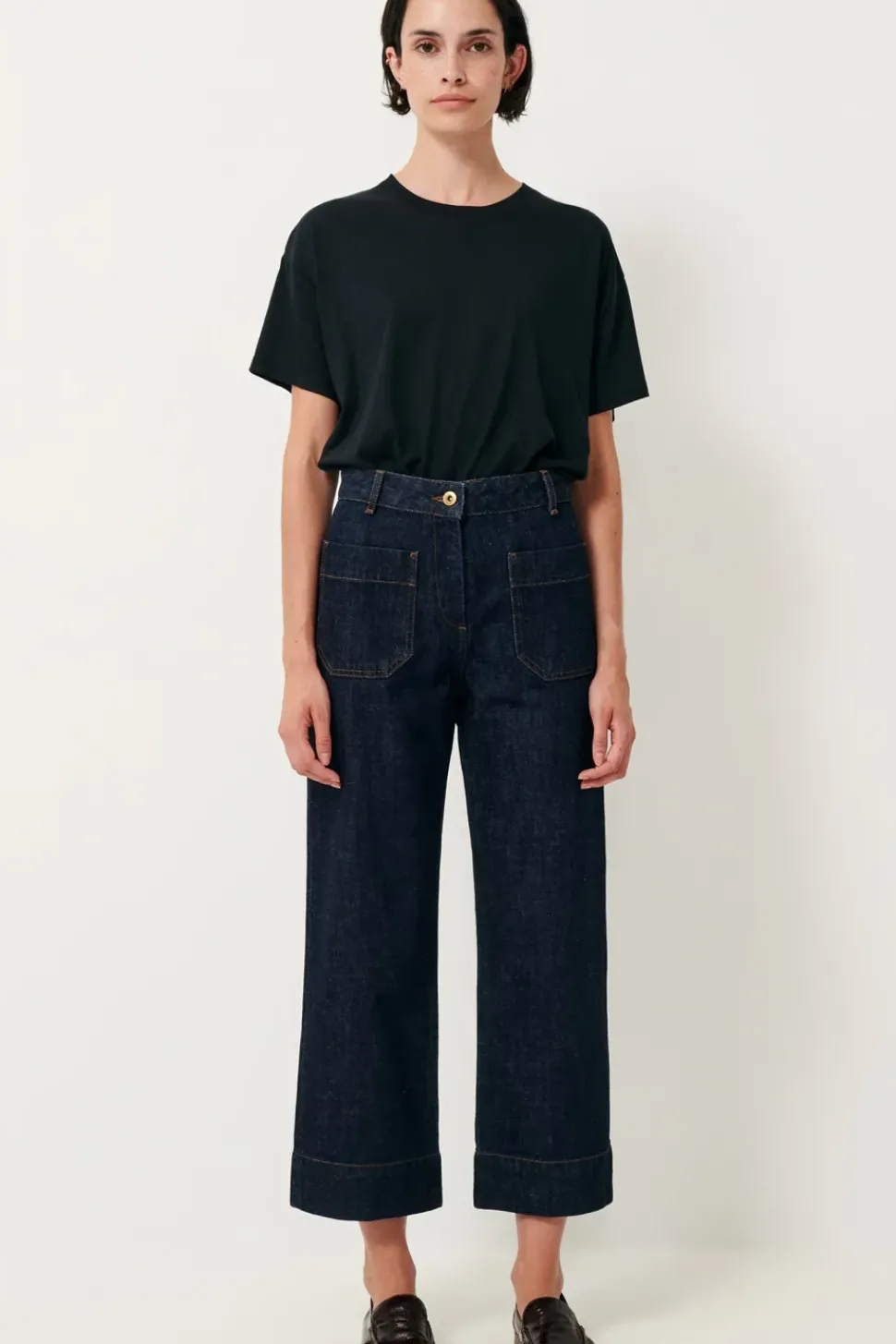 Seakey Crop Denim in Dark Rince