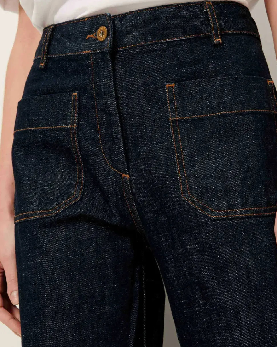 Seakey Crop Denim in Dark Rince
