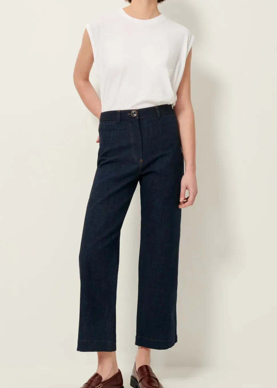 Sessun Cookie High Rise Wide Leg Denim in Dark Indigo