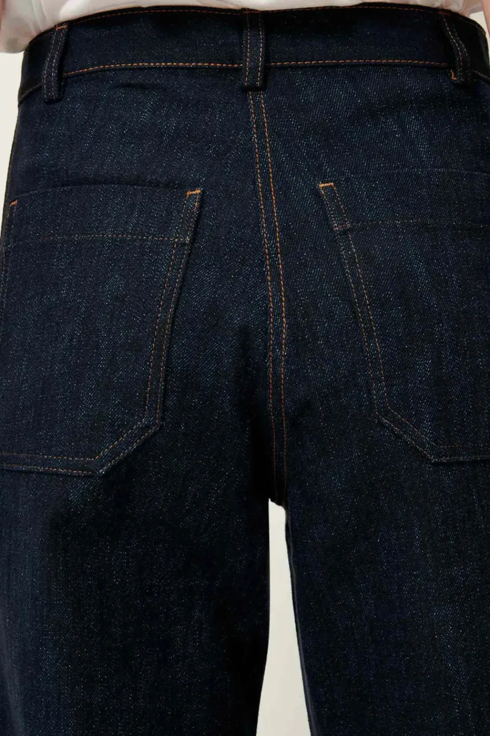 Sessun Cookie High Rise Wide Leg Denim in Dark Indigo