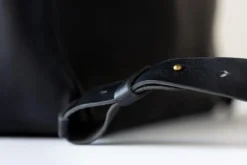 The Folded Leather Backpack Black