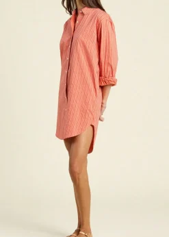 Trovata Callie Shirtdress in Terracotta Stripe