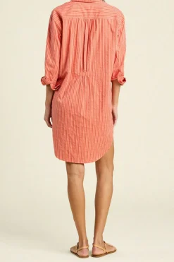 Trovata Callie Shirtdress in Terracotta Stripe