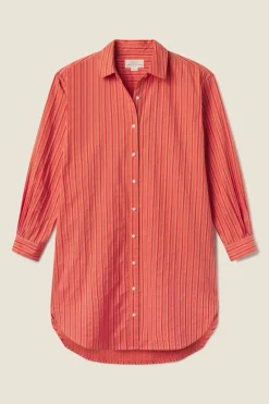 Trovata Callie Shirtdress in Terracotta Stripe
