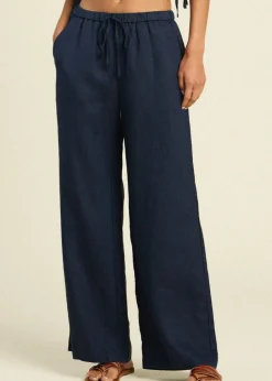 Trovata Vera Pants in Navy Linen