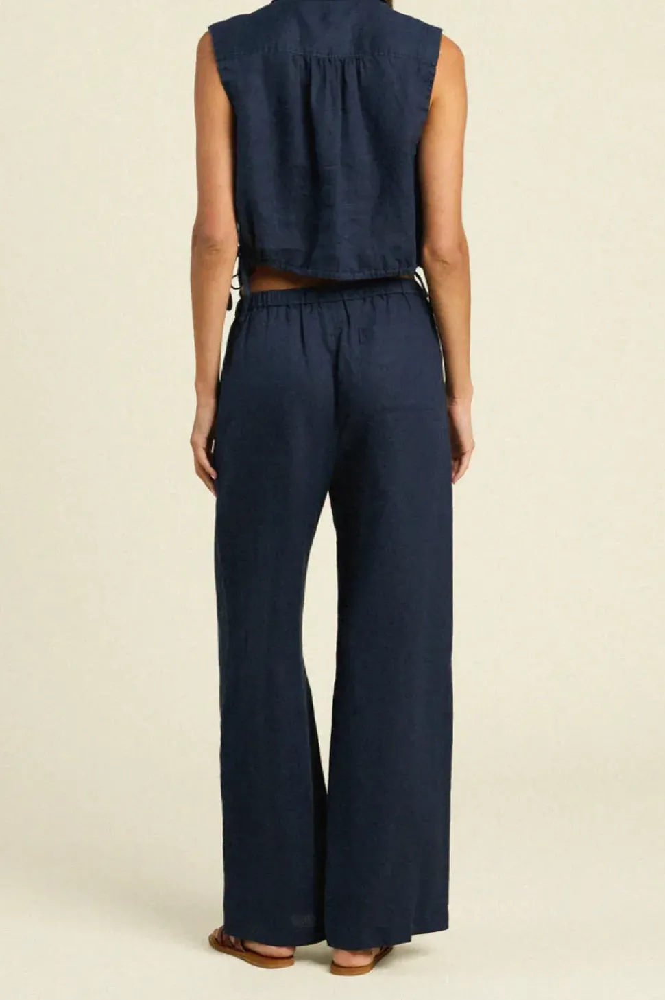 Trovata Vera Pants in Navy Linen