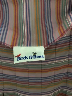 Vintage 70s Birds & Bees Stripe Peasant Top