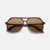 VITO OXBLOOD RED / oversized, dark red aviator sunglasses